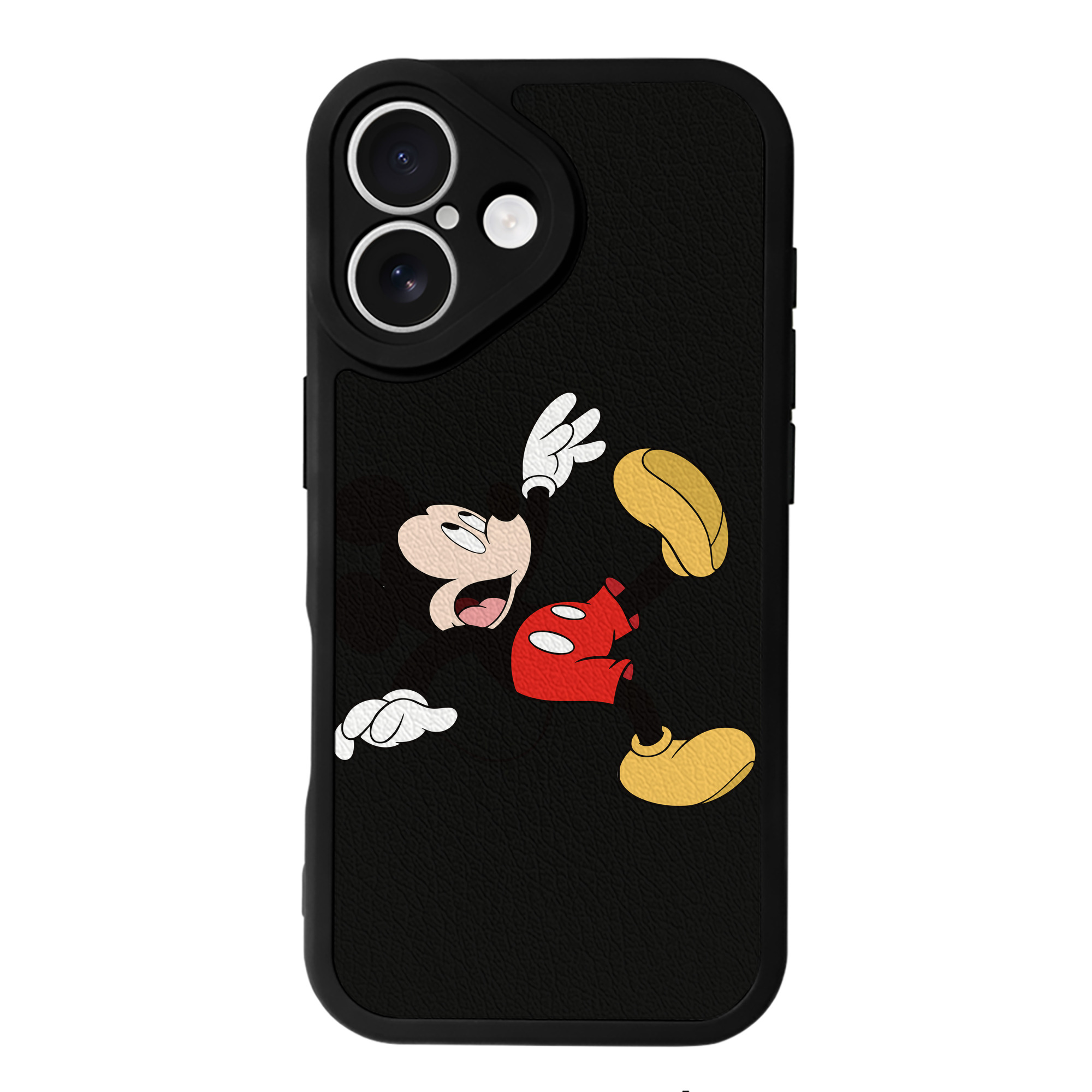 （画像用） ミッキーマウス Mickey Mouse 【iPhone 16シリーズ対応】シリコンスマホケース（レザー調） 材質：シリコン